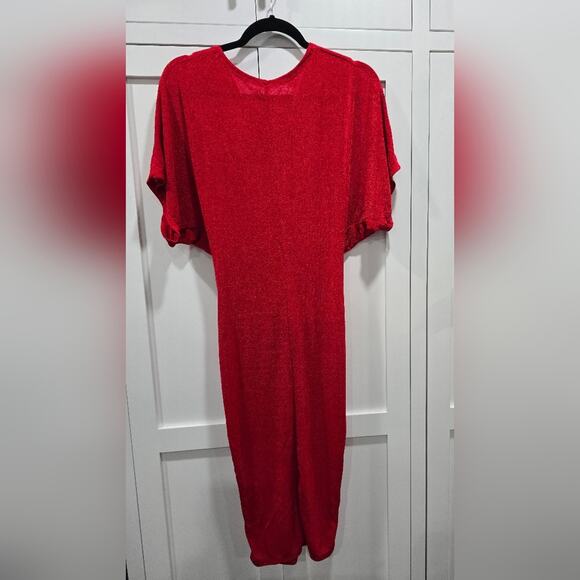 Red Batwing Knot Front Dress – Size M - Picture 3 of 7